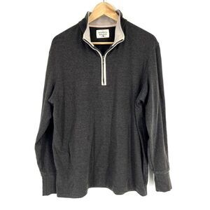 The Normal Brand Sweater Size Large Mens Gray 1/4 Zip Pullover Mock Neck Stretch